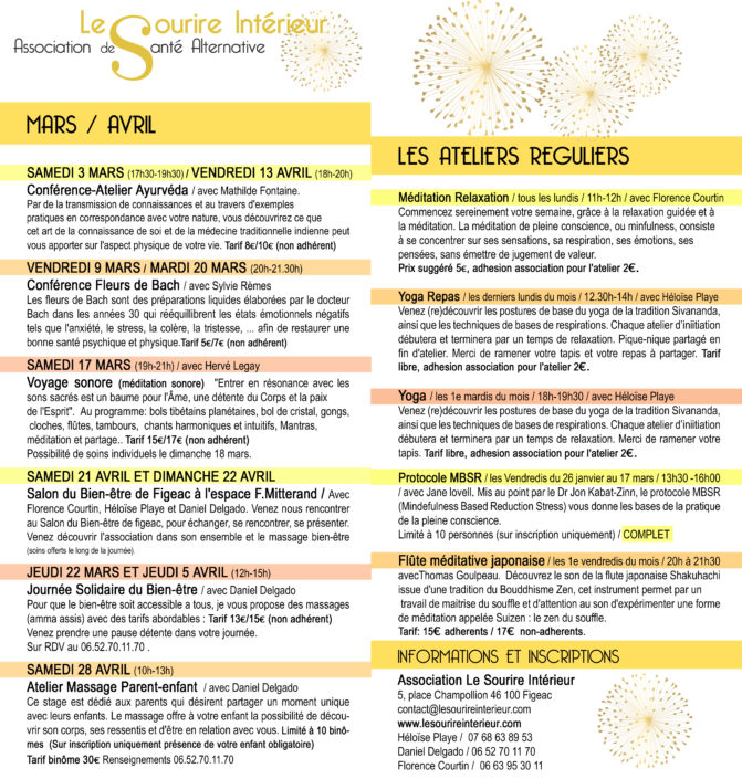 planning mars-avril
